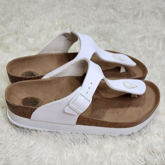 Papillio By BIRKENSTOCK VEGAN Gizeh Flex Platform Birko-Flor White Size 41 (L10) - Picture 6 of 13
